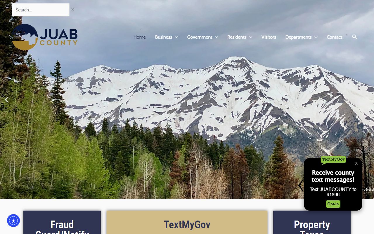 Juab County inmate population county homepage screenshot