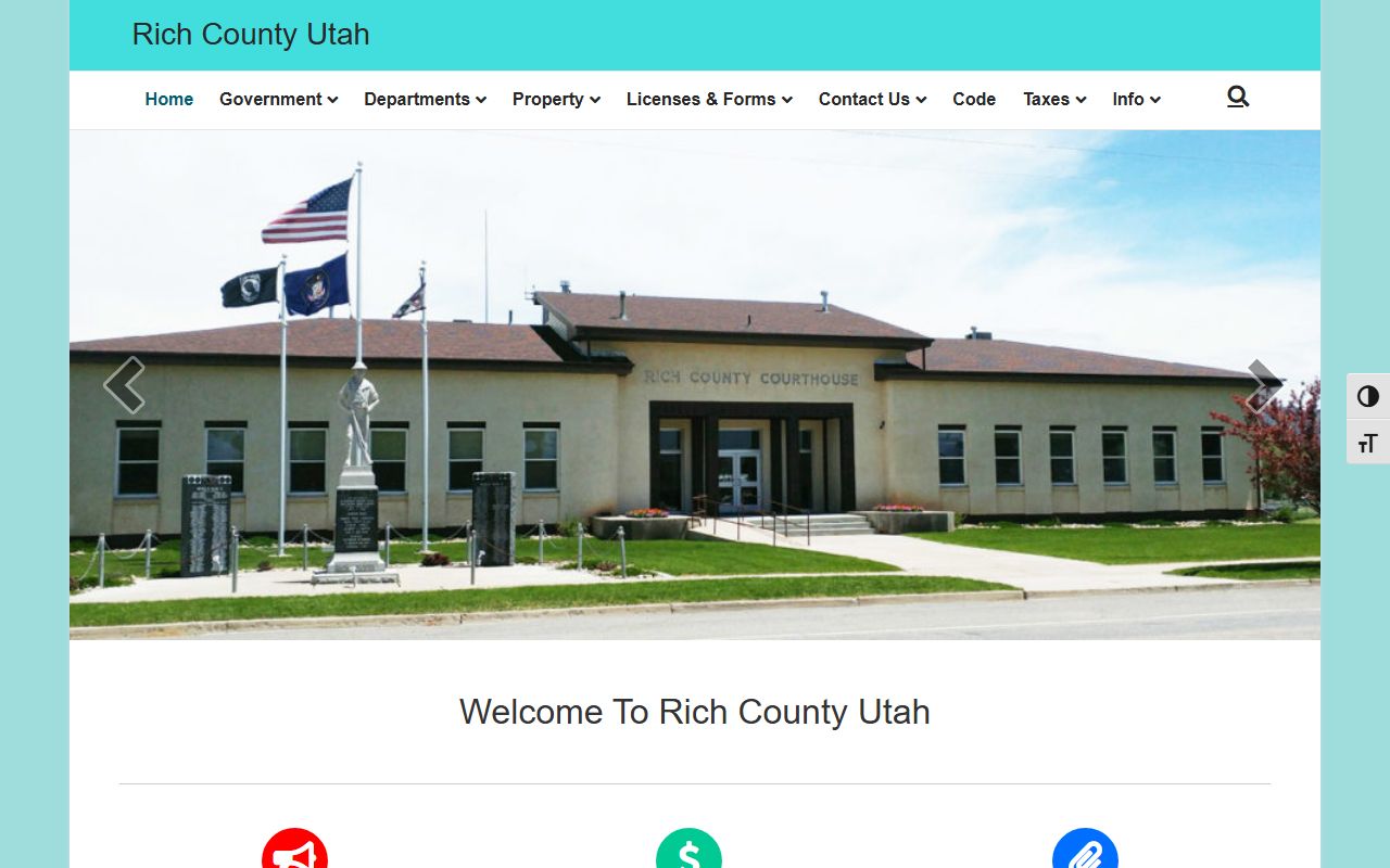 Rich County inmate population county homepage screenshot