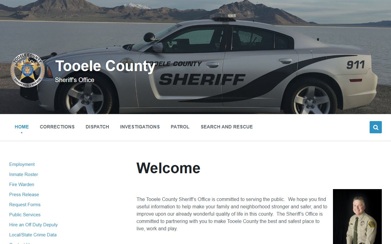 Tooele County inmate population page for the sheriff office