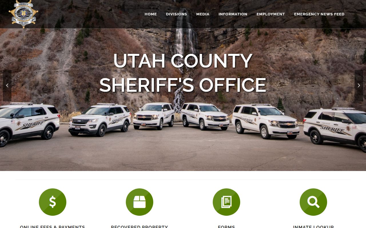 Utah County inmate population page for the sheriff office site