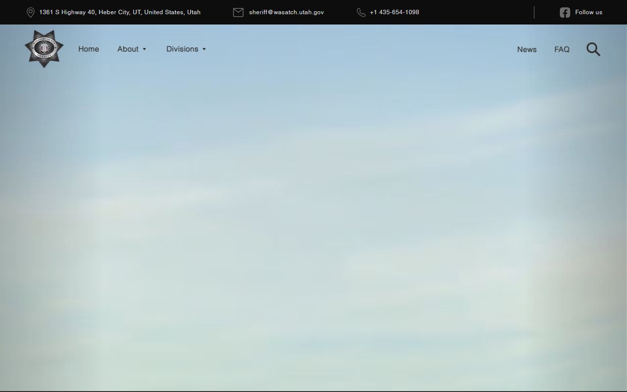 Wasatch County inmate population sheriff office screenshot