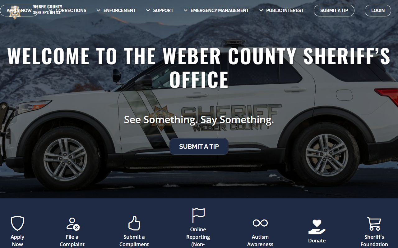 Roy inmate population screenshot of the Weber County sheriff office page